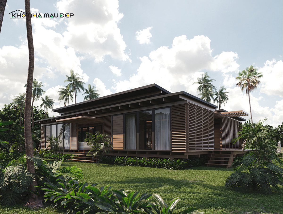 Biệt thự 1 tầng mái thái đẹp