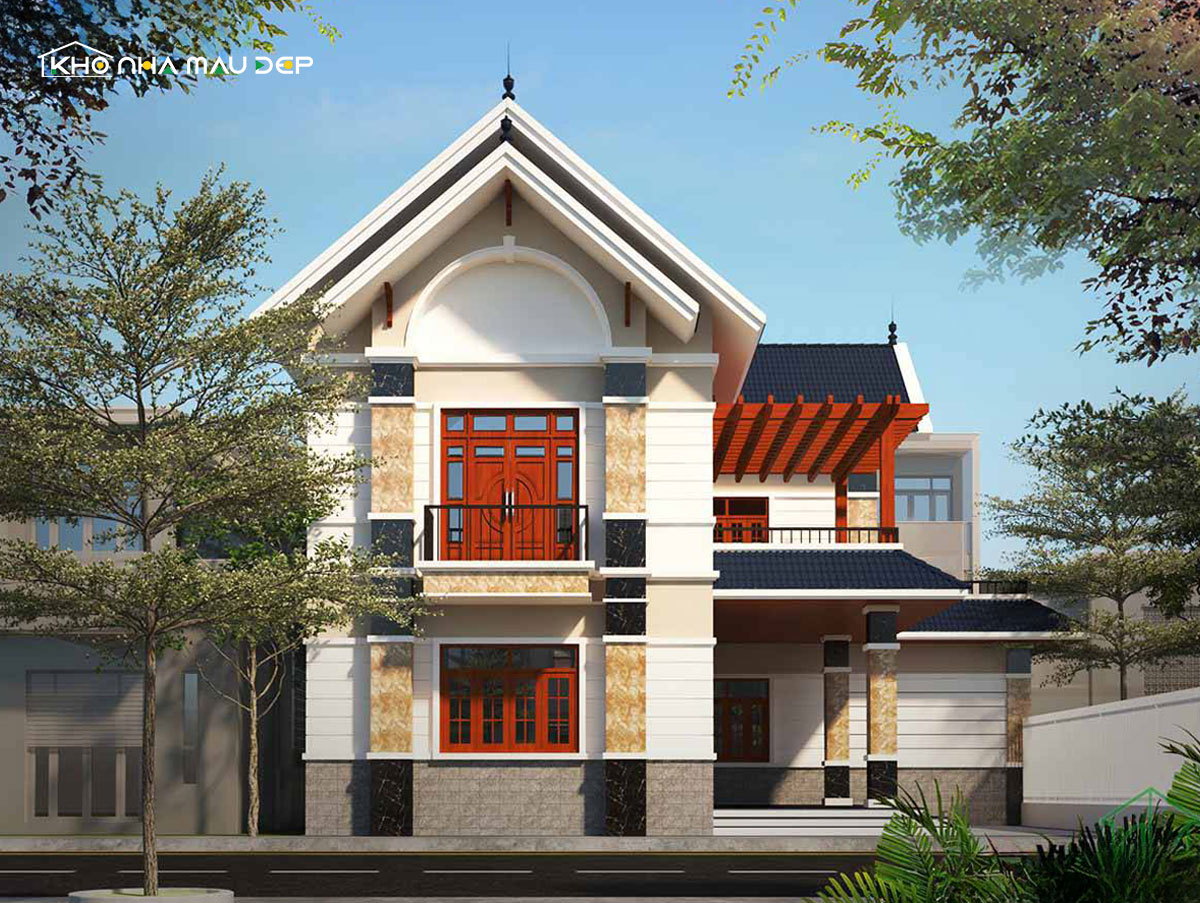 Mẫu nhà chữ L 2 tầng 600 triệu có 2 phòng ngủ