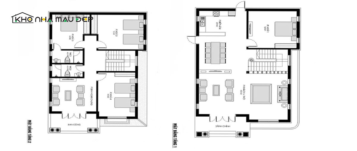 nhà 2 tầng 4 phòng ngủ 100m2