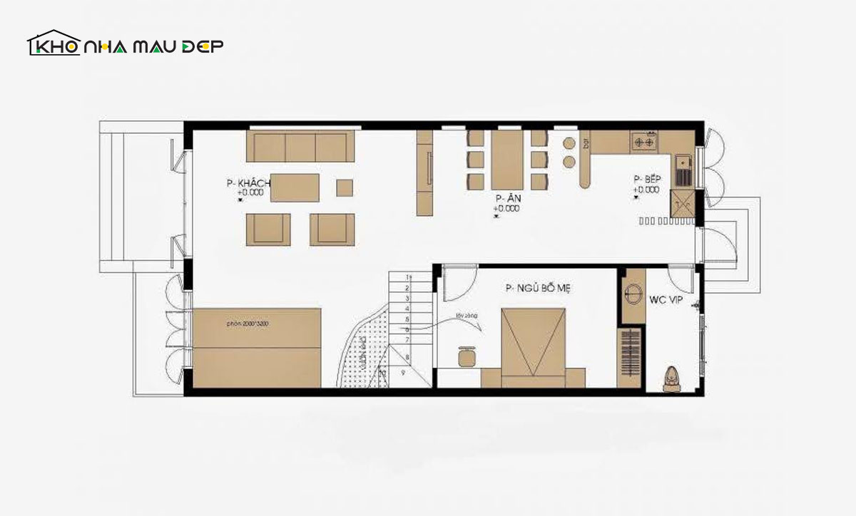 nhà 2 tầng 4 phòng ngủ 100m2