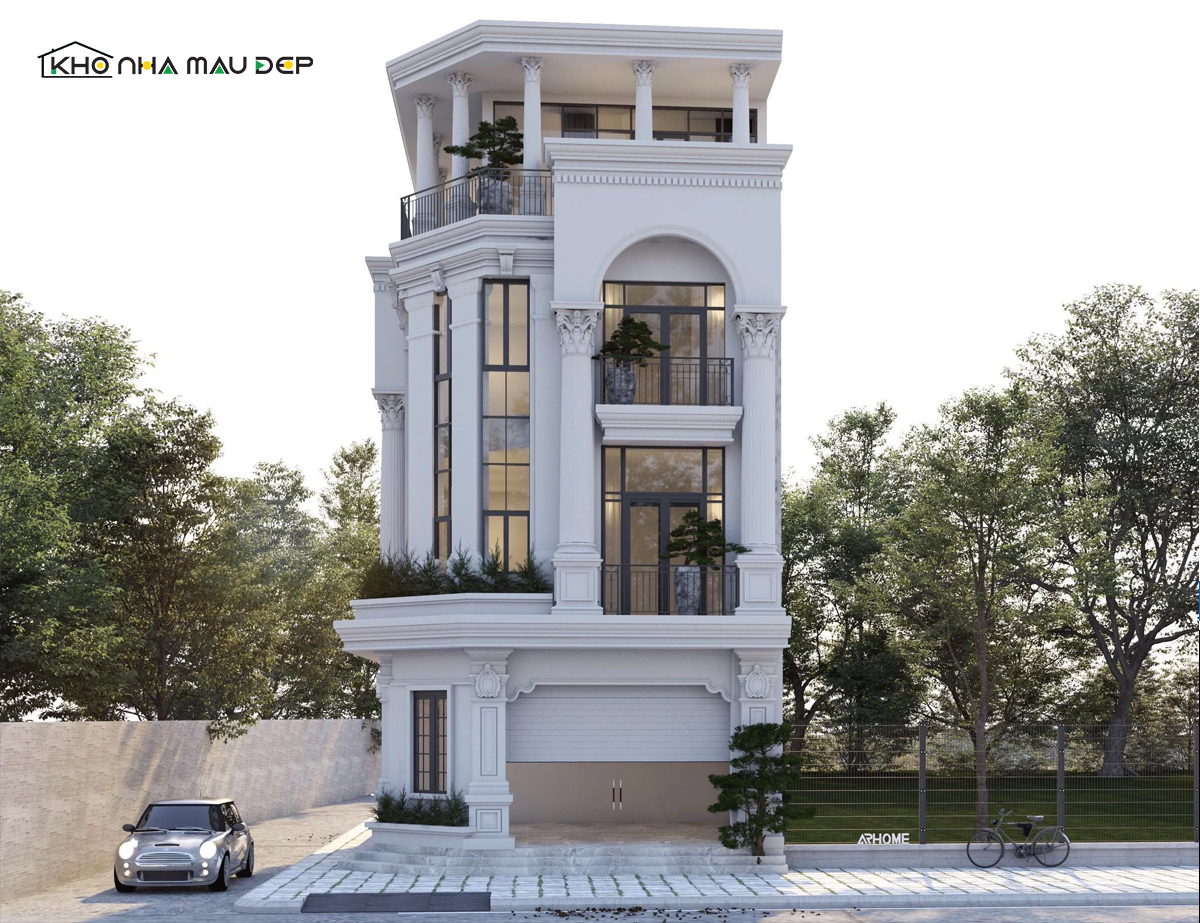 Mẫu nhà ống 2 mặt tiền phong cách cổ điển