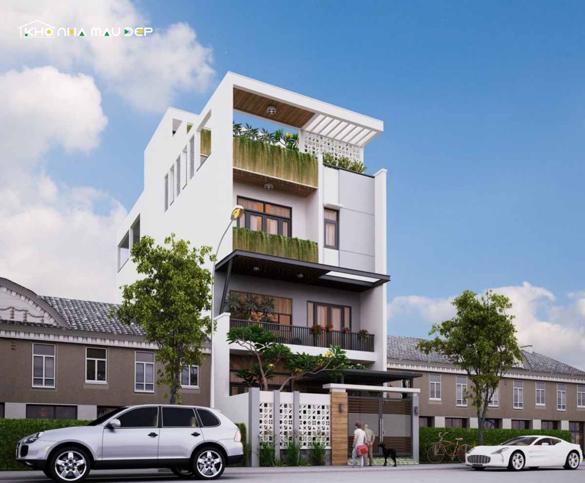 Mẫu nhà phố 4 tầng hiện đại với mặt tiền 6m ngày càng trở nên phổ biến
