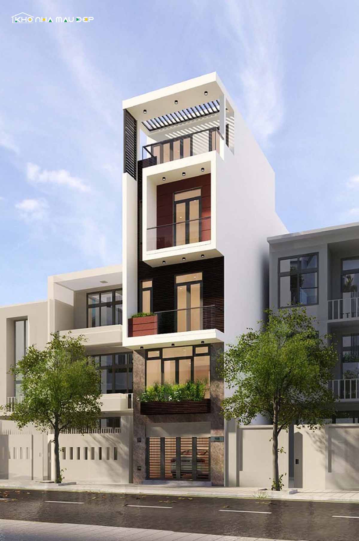 Mẫu nhà phố 4 tầng mặt tiền 4m là một lựa chọn lý tưởng cho những khu vực đô thị có diện tích đất hạn chế
