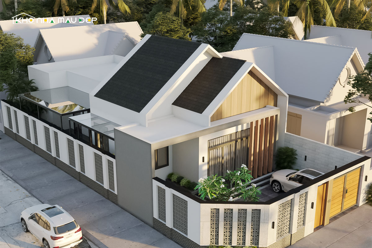 Mẫu thiết kế nhà mặt tiền 8m sâu 12m 1 tầng đẹp