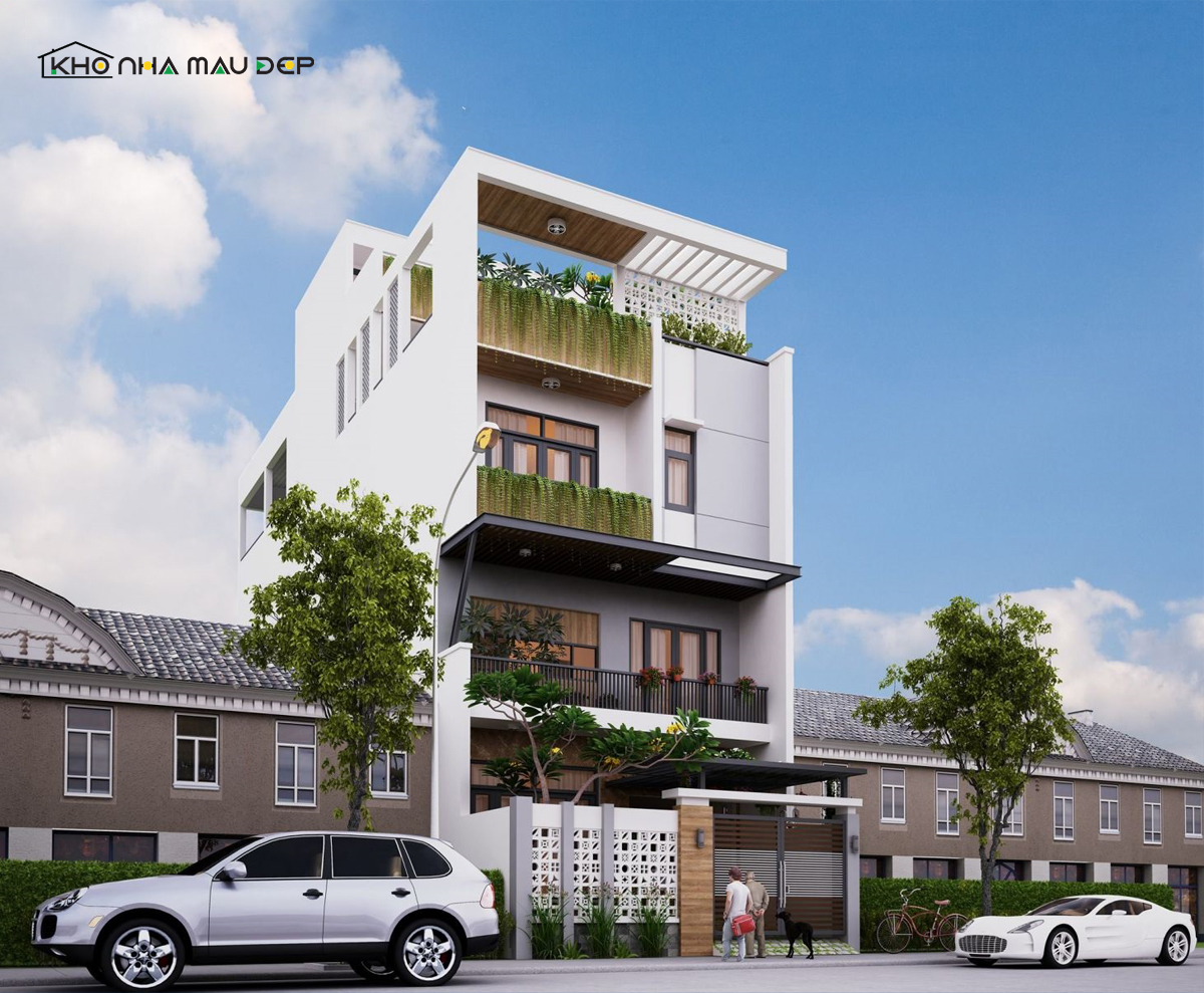 Mẫu nhà 4 tầng ngang 8m dài 15m