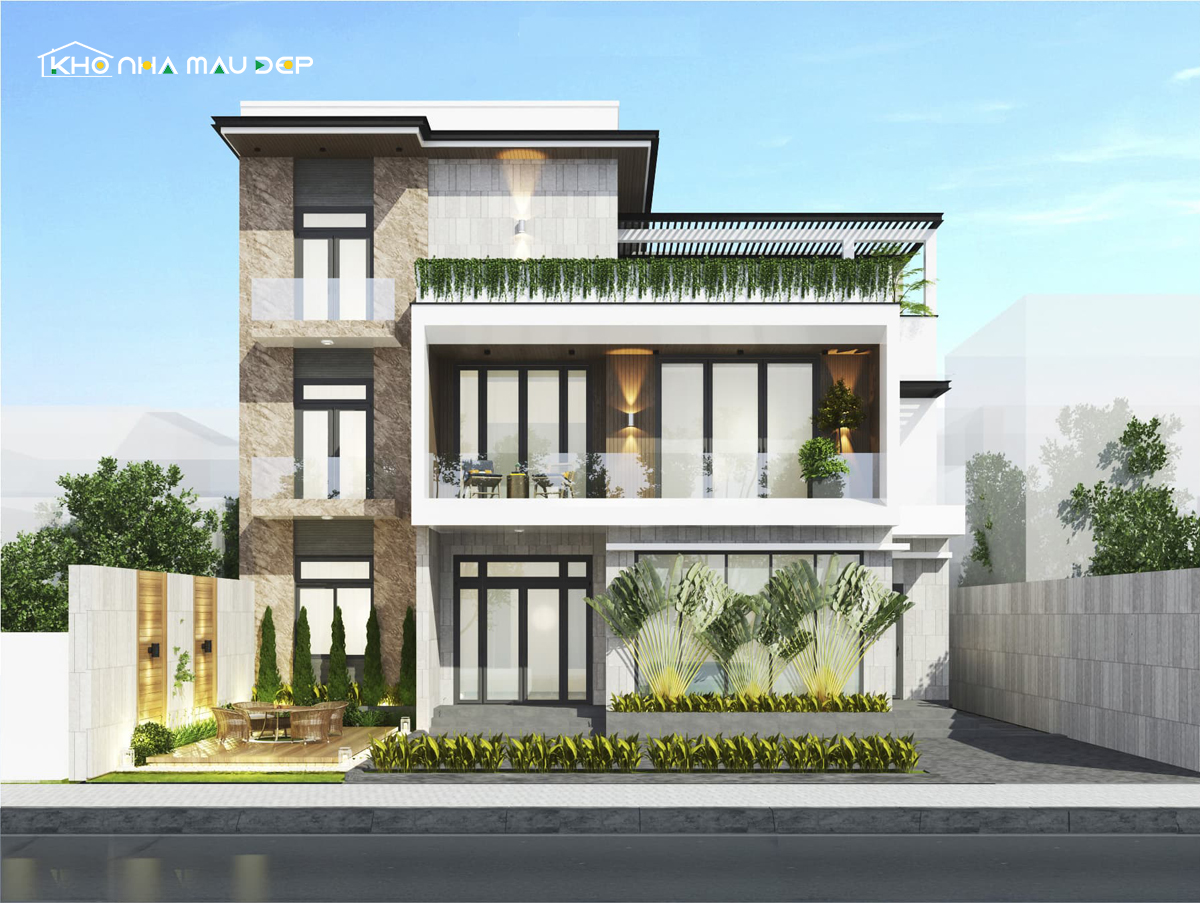 Lựa chọn tông màu nhẹ nhàng trung tính giúp ngôi nhà nổi bật sang trọng