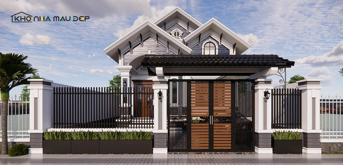 Cổng nhà cấp 4 đẹp thể hiện bộ mặt của ngôi nhà