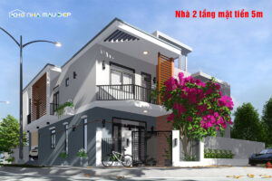 88+ Mẫu nhà 2 tầng mặt tiền 5m đẹp hiện đại, xu hướng 2026