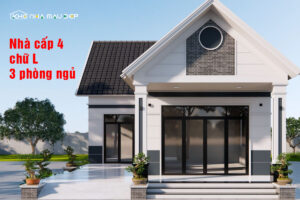 65+ Mẫu nhà cấp 4 chữ L 3 phòng ngủ đẹp, hiện đại năm 2025