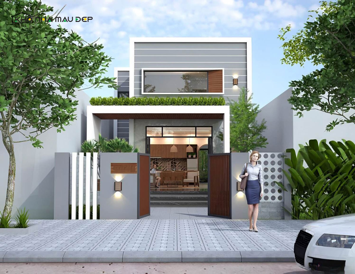 Mẫu nhà 1 trệt 1 lầu 75m2 đầy đủ công năng