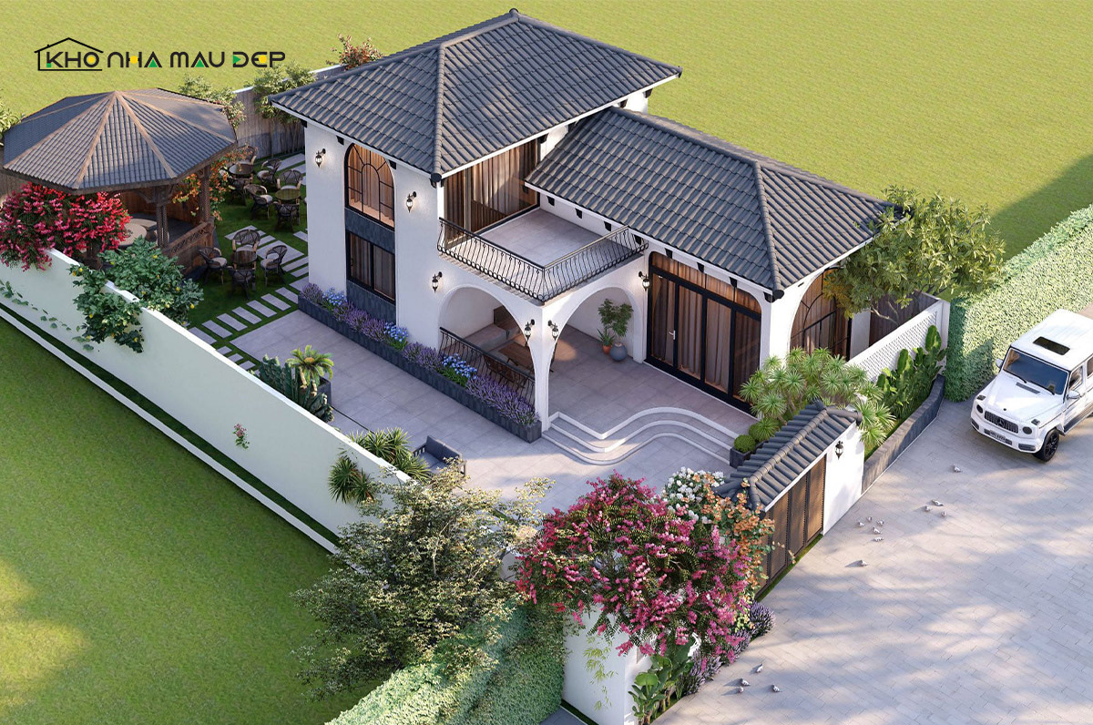 Tính chi phí thi công dựa trên diện tích xây dựng, loại mái, đơn giá thô và hoàn thiện từng hạng mục