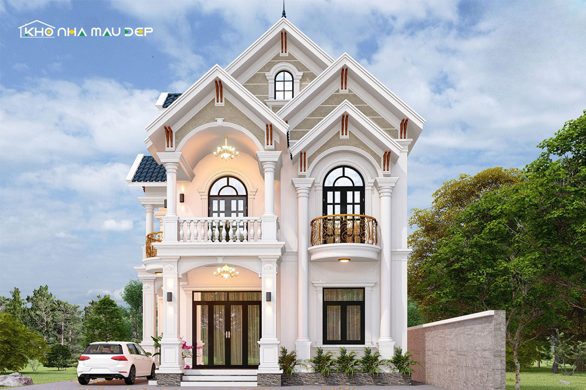 Kho Nhà Mẫu Đẹp chuyên thiết kế, thi công nhà 2 tầng 3 phòng ngủ đẹp, hiện đại, tiết kiệm chi phí