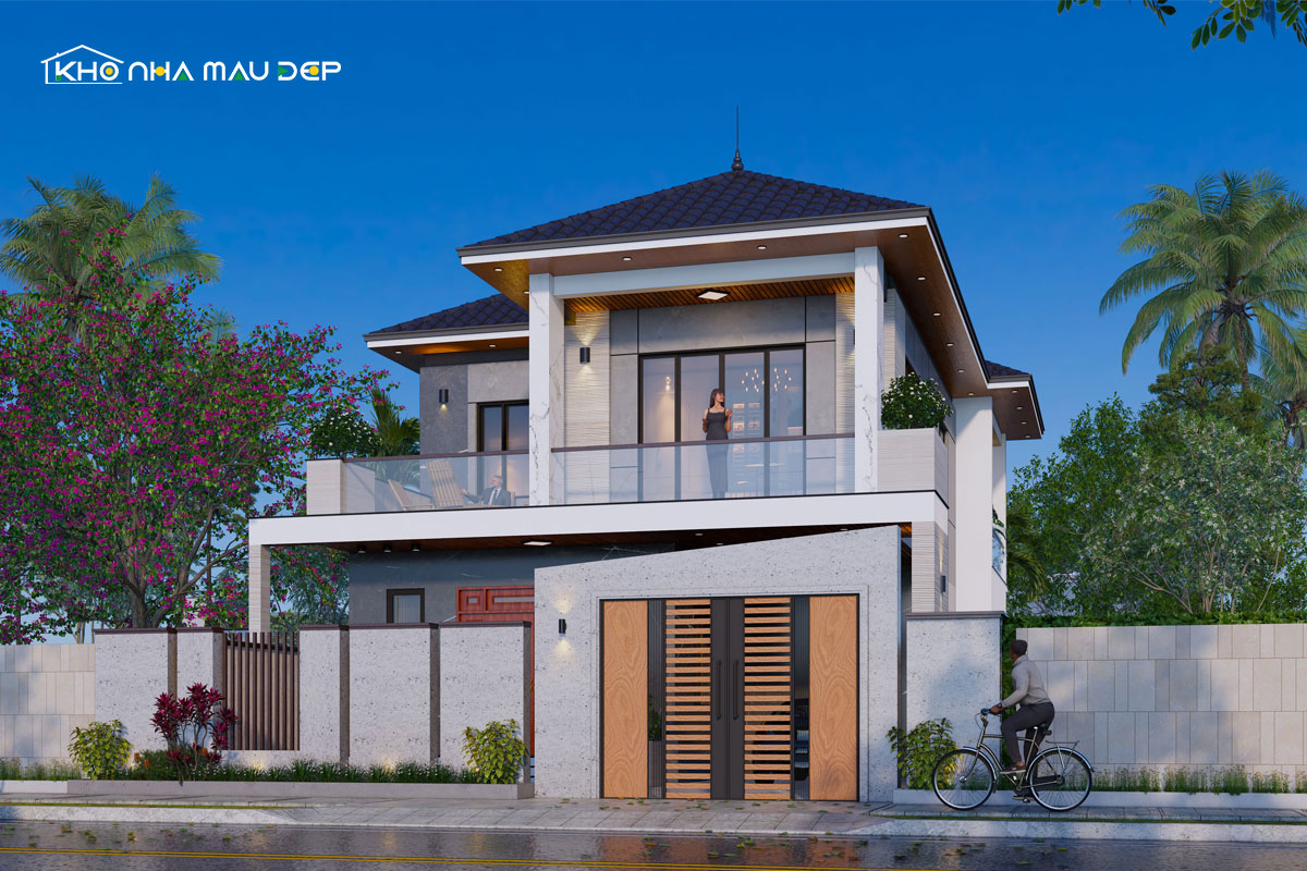 thiết kế nhà 2 tầng 3 phòng ngủ 80m2