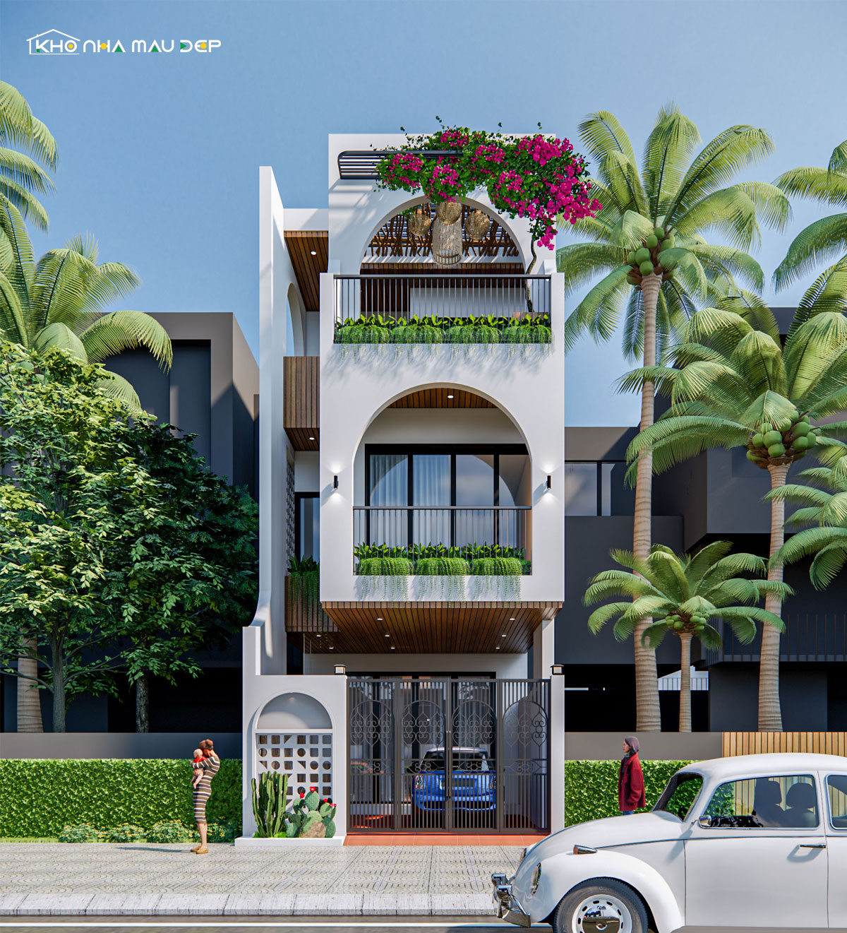 Mẫu nhà phố 1 trệt 2 lầu 4x15