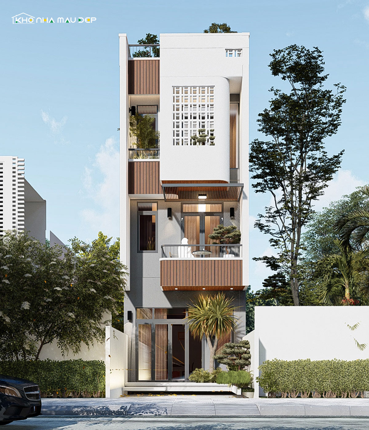 Mẫu nhà 1 trệt 2 lầu 1 tum 4x15