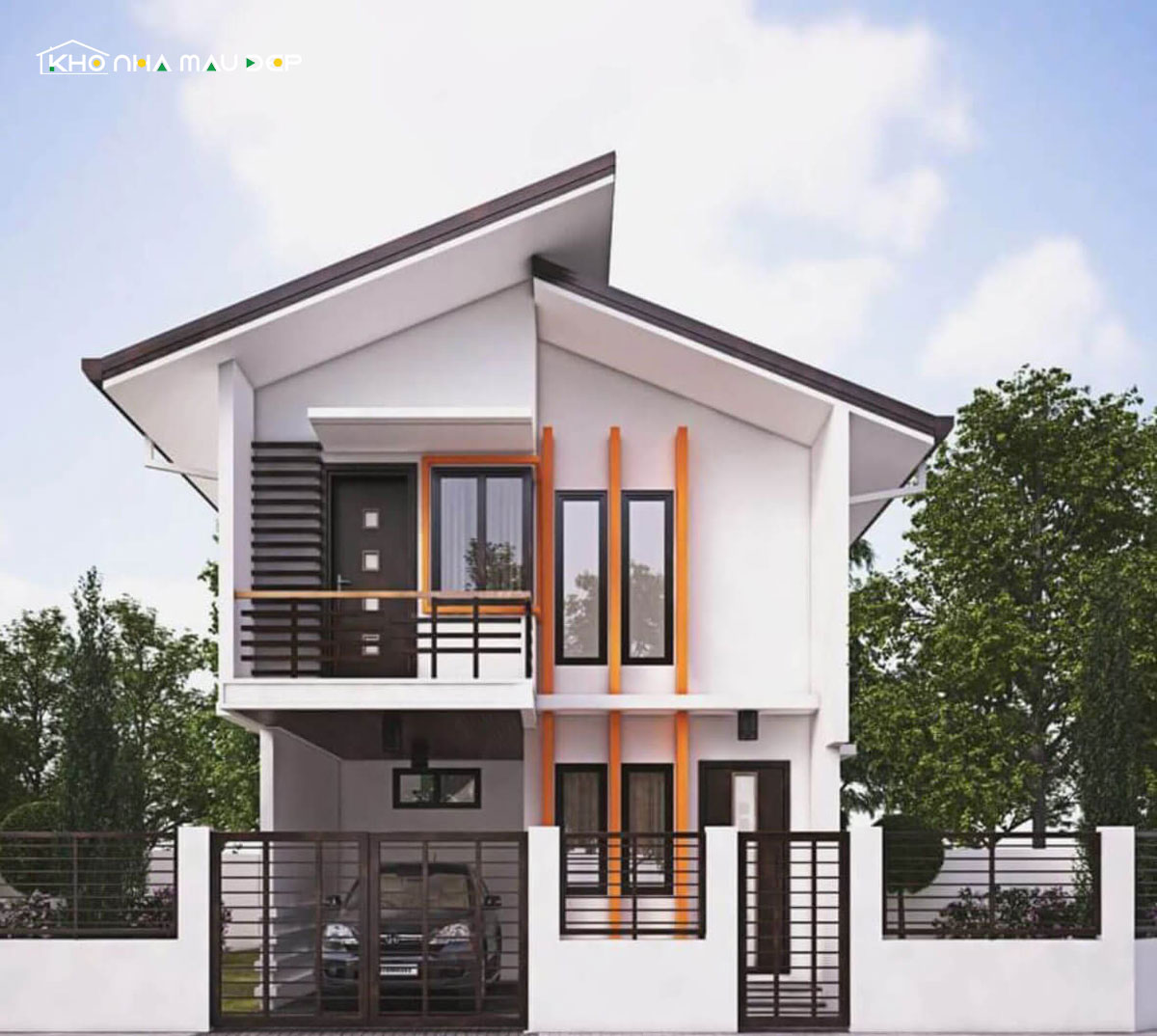 Mẫu nhà 2 tầng rộng 4m dài 20m lệch tầng