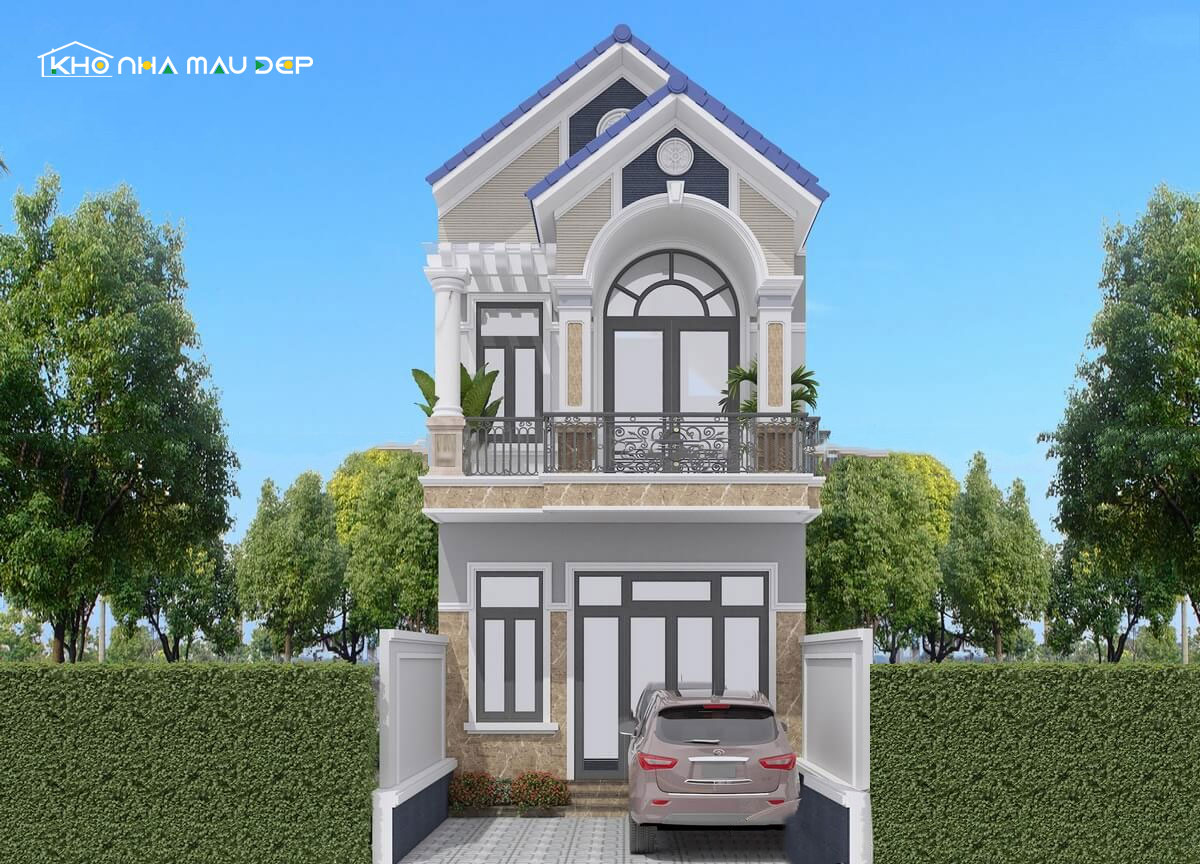 Mẫu thiết kế nhà 2 tầng 4x20m phong cách hiện đại