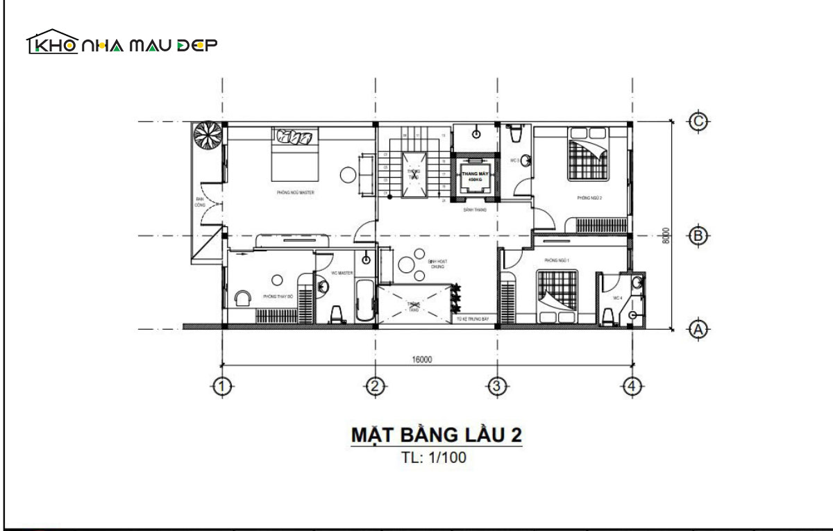 Bản vẽ chi tiết công năng mặt bằng tầng 3