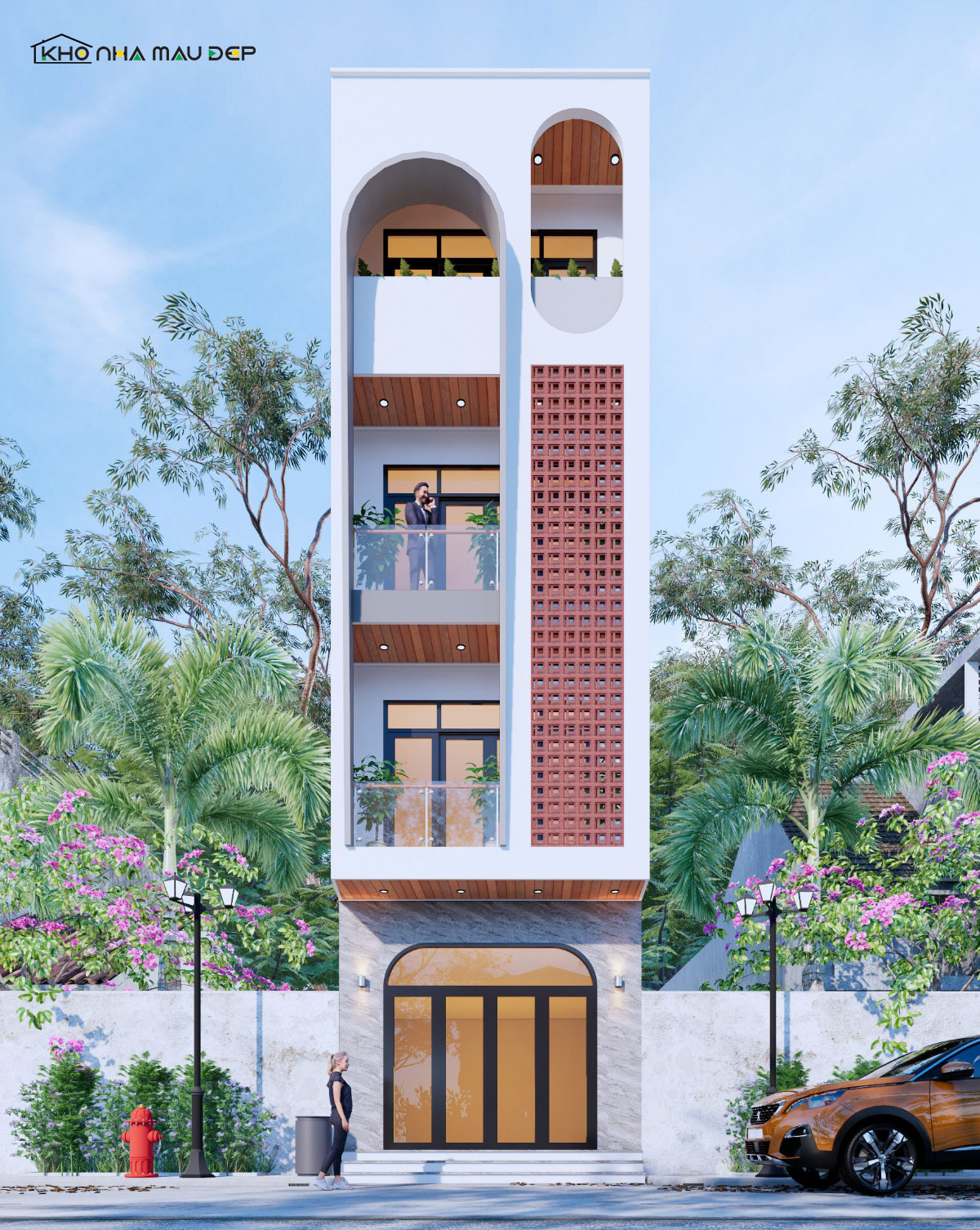 Mẫu nhà 4 tầng 4x16m có thang máy hiện đại, thuận tiện cho việc di chuyển