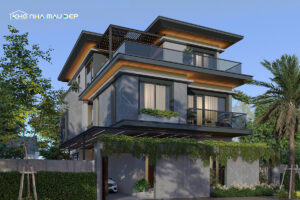 Mẫu nhà 3 tầng 1 tum đẹp, hiện đại