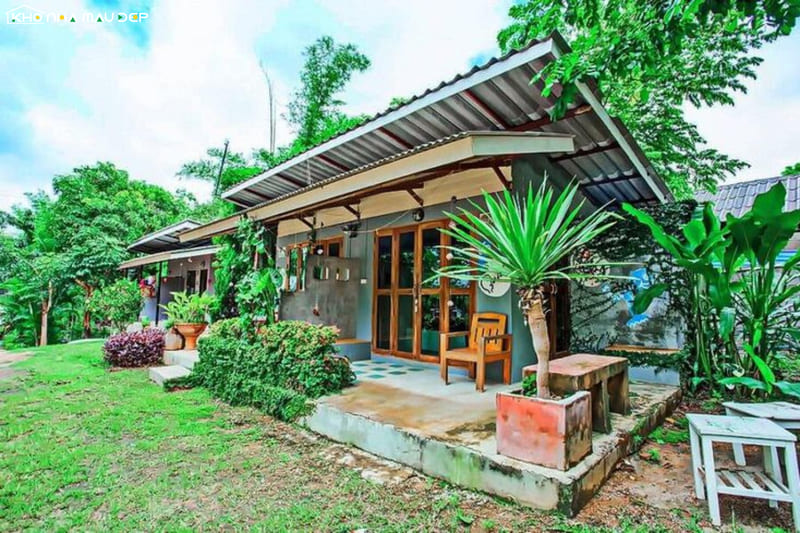 Thiết kế homestay nhà vườn theo phong cách tự do, cá tính với vật liệu mộc