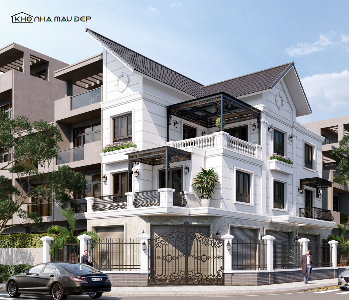 mặt tiền nhà phố 8m 3 tầng 2 mặt tiền rộng thoáng