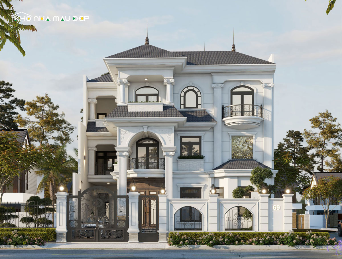 mặt tiền nhà phố 8m 3 tầng có gara xe