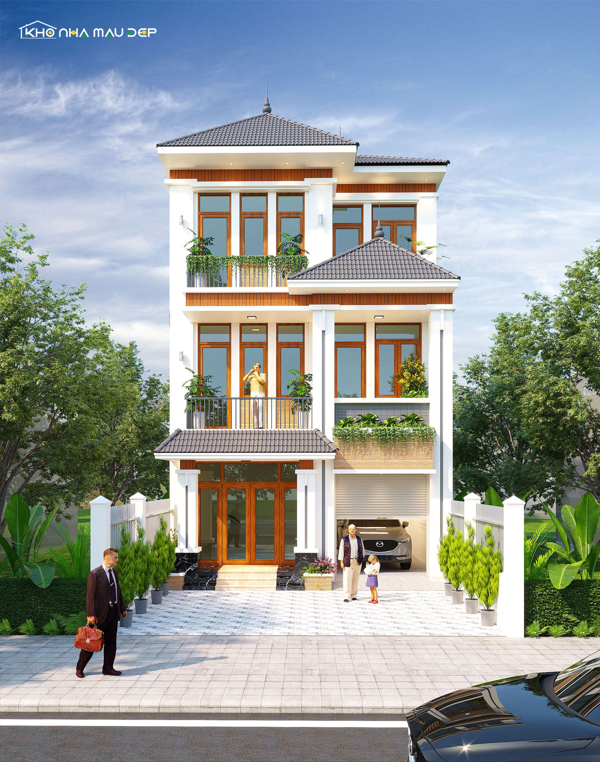 Xu hướng thiết kế mặt tiền nhà phố 8m 3 tầng, dễ dang thiết kế