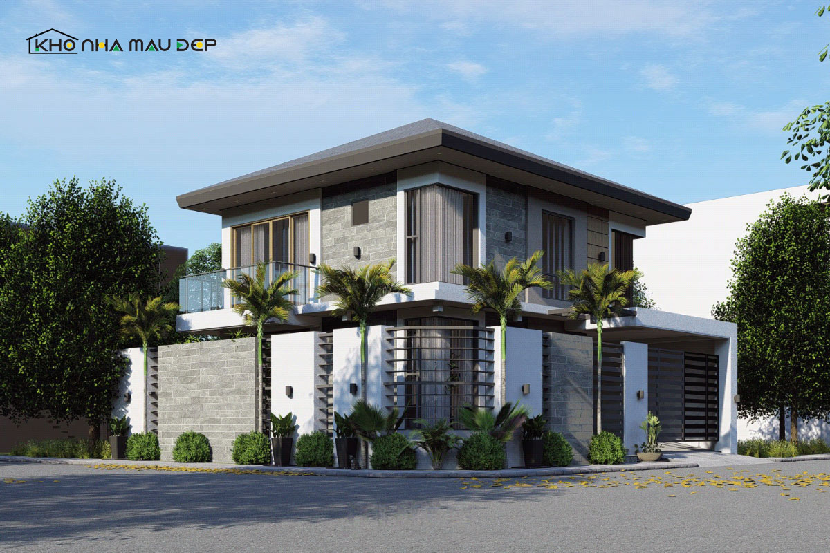 Thiết kế nhà vuông 10x10 2 tầng