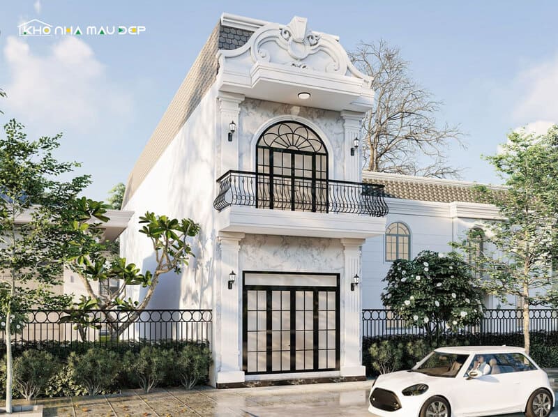 Nhà 1 trệt 1 lầu 400 triệu thiết kế theo phong cách tân cổ điển sang trọng