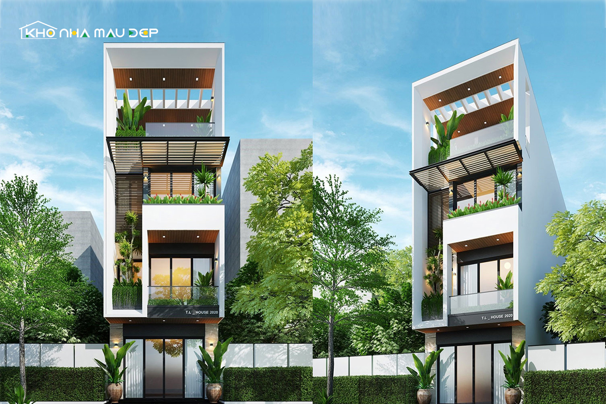 mẫu nhà 4 tầng mặt tiền 5m