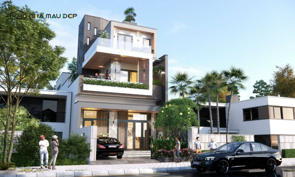 Chi phí xây mặt tiền nhà phố 8m 3 tầng 