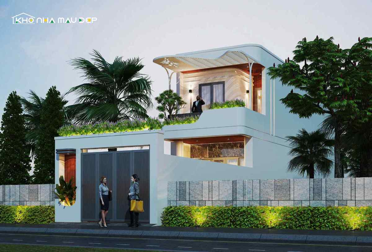 Mẫu nhà 2 tầng mặt tiền 7m đẹp, hiện đại với công năng đầy đủ, đảm bảo tiện nghi cho cả gia đình