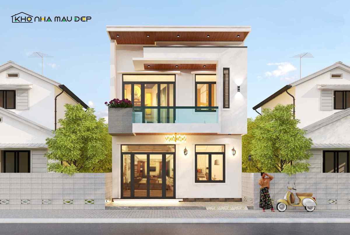 Mẫu nhà mặt tiền 7m sâu 15m 2 tầng, thiết kế tối giản giảm thiểu các chi tiết thiết kế phức tạp
