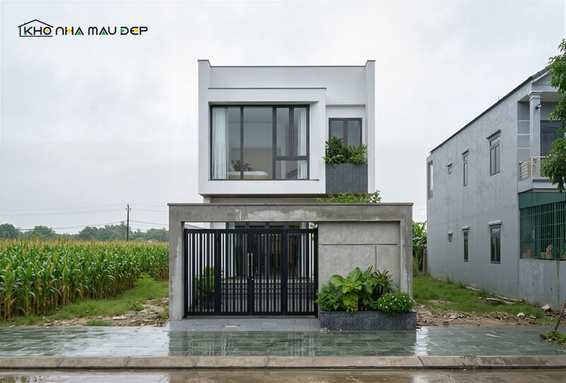 Mẫu nhà phố 2 tầng 7x12m đjep, hiện đại kết hợp với các vật liệu cao cấp giúp tối ưu ánh sáng tự nhiên cho không gian trong nhà