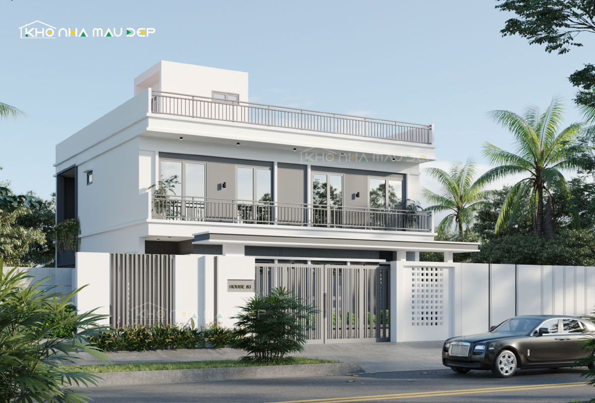 Mẫu biệt thự 2 tầng song lập 320m2