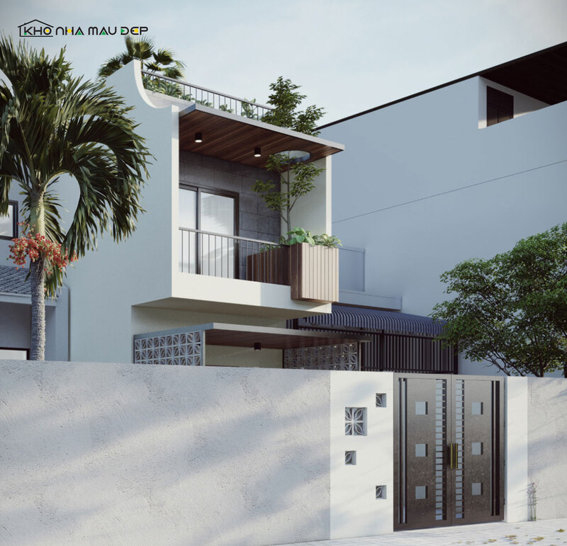 Thiết kế nhà 2 tầng 7x12m cuốn hút mọi ánh nhìn với lối thiết kế mái đầy sáng tạo
