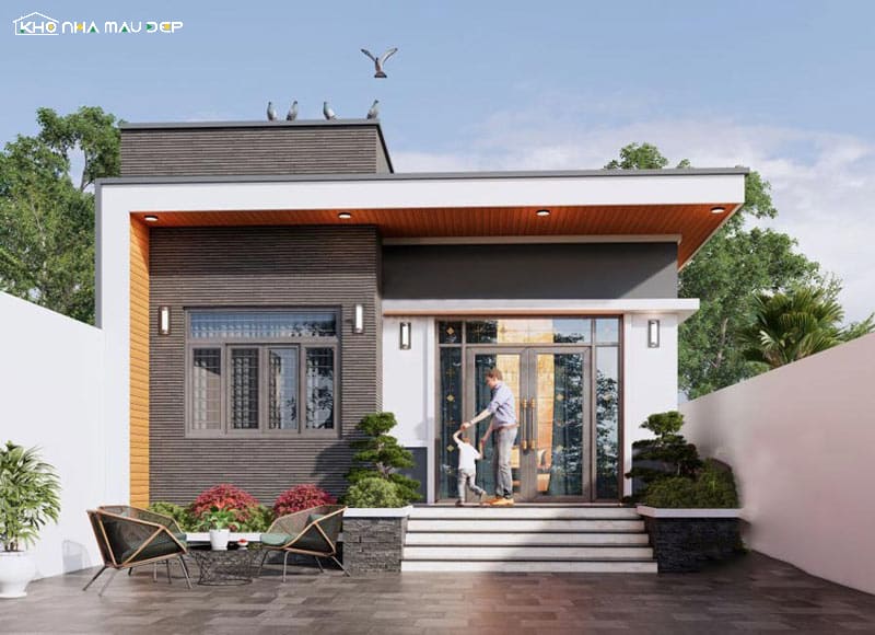 Mặt tiền không ban công mái bằng rộng rãi 