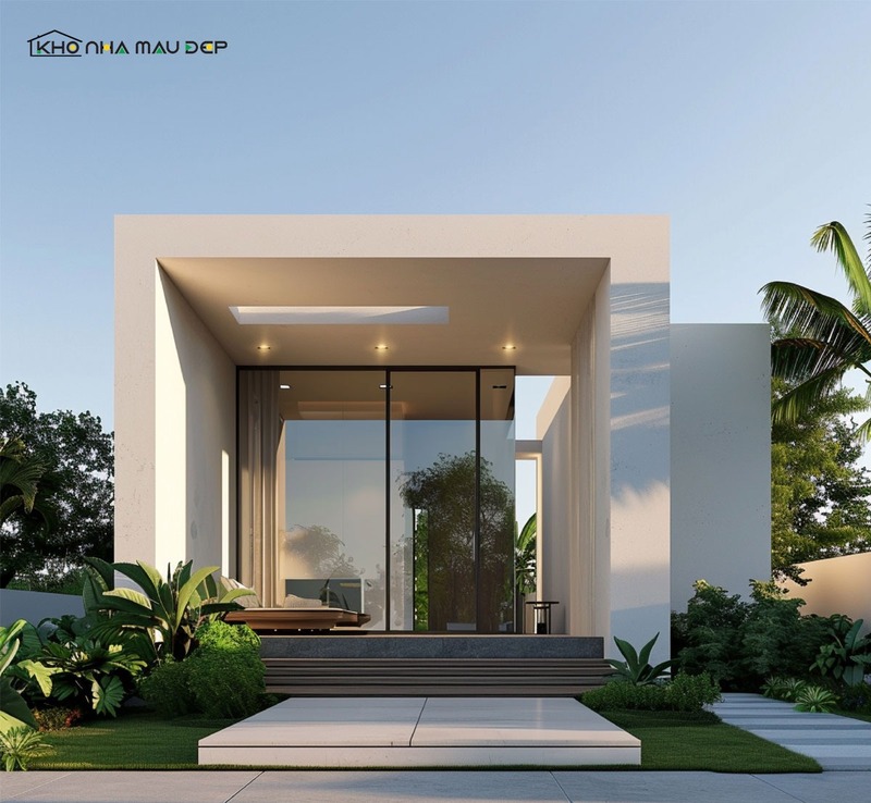 Mẫu nhà ống 1 tầng 5x20 phong cách hiện đại trẻ trung có gác lửng dễ dàng cho việc bố trí phòng ngủ 